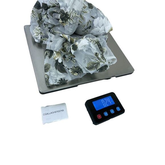 Zara Womens Top S White Green Floral Chiffon Sheer Button Up Long Sleeve NWOT - Picture 7 of 7